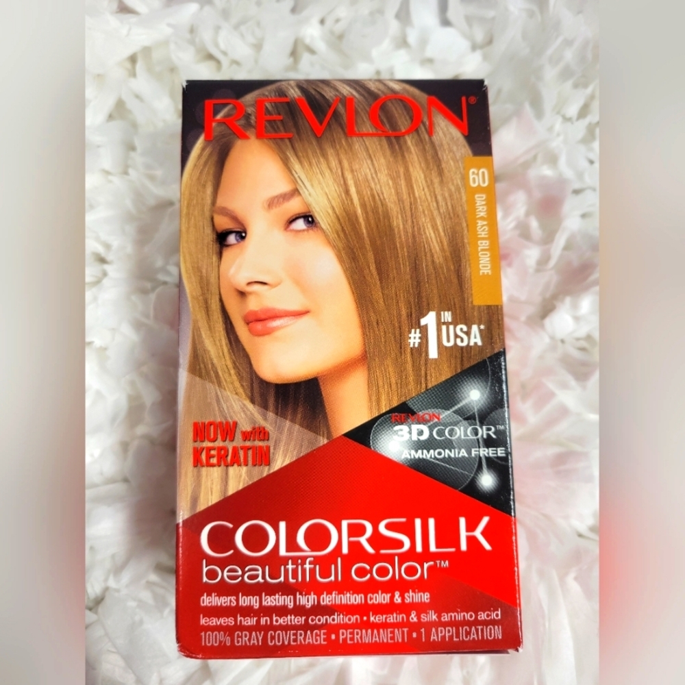 NIB Revlon ColorSilk Ammonia-Free Permanent Hair Color 60 Dark Ash Blonde
